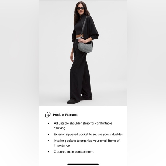 LULULEMON CITY ESSENTIALS 3L SHOULDER BAG *GLITTER Dark Silver/Graphite Grey NWT - Picture 9 of 16